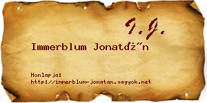 Immerblum Jonatán névjegykártya